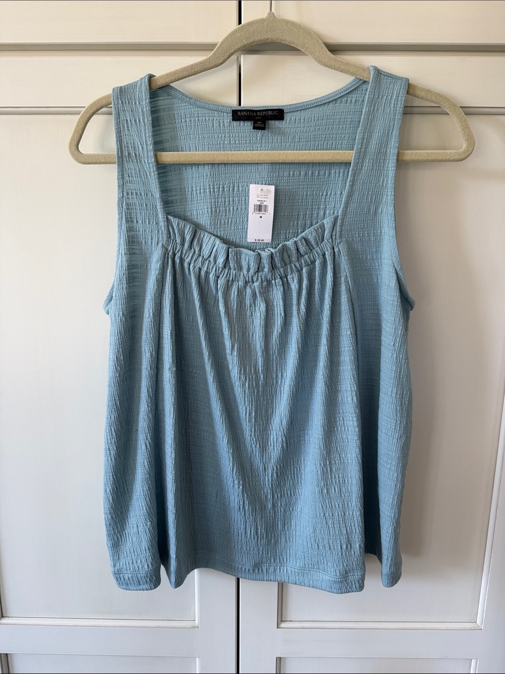 Banana Republic Pale Blue Textured Sleeveless Tank